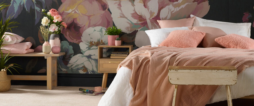 bedroom with floral pattern