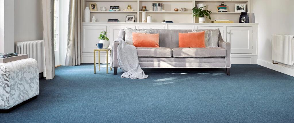 coloured wool carpet blue