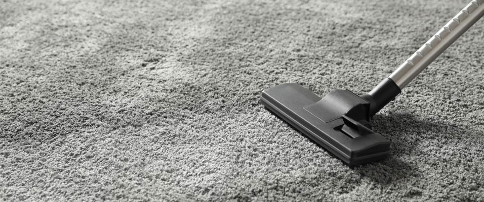 A hoover on a dark, fluffy carpet